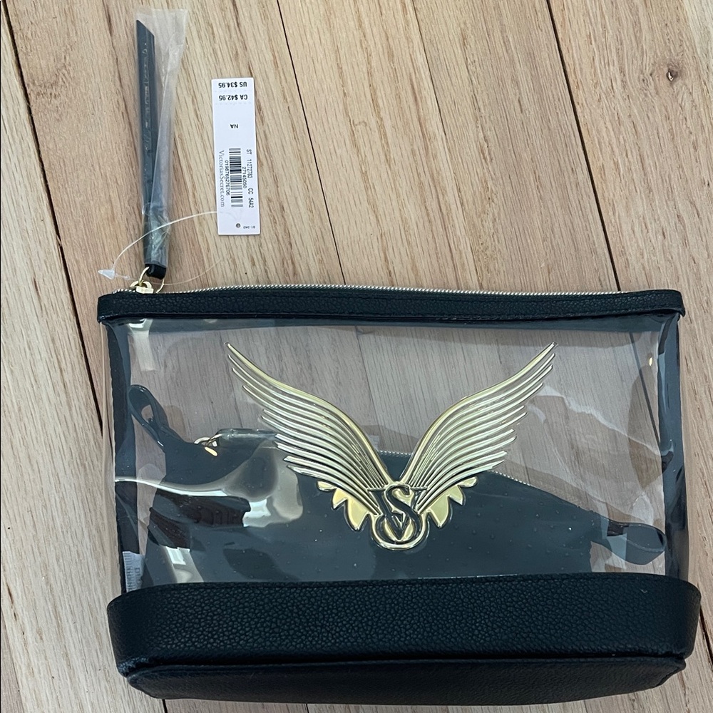 Victoria's Secret Clear cosmetic Bags with Gold Logo